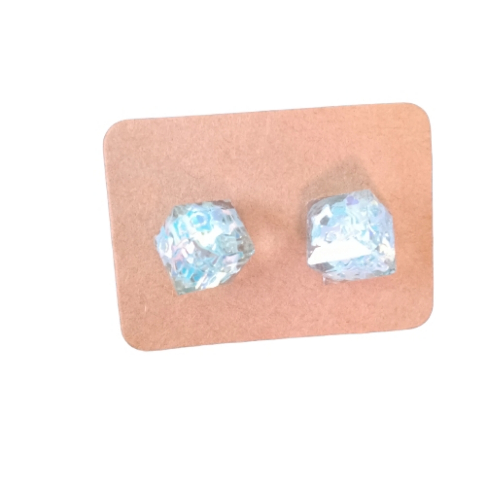 Blue Resin Earrings